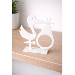 Stork med Baby – 3D Dekorationsfigur