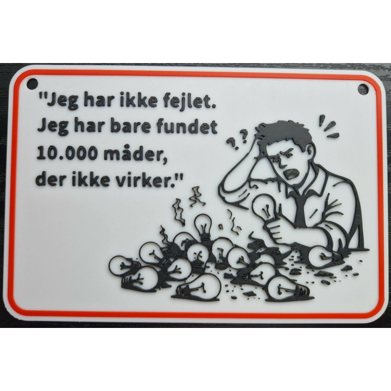Sjovt citatskilt i 3D print | Humor & motivation | 3Dtossen