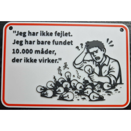 Sjovt citatskilt i 3D print | Humor & motivation | 3Dtossen