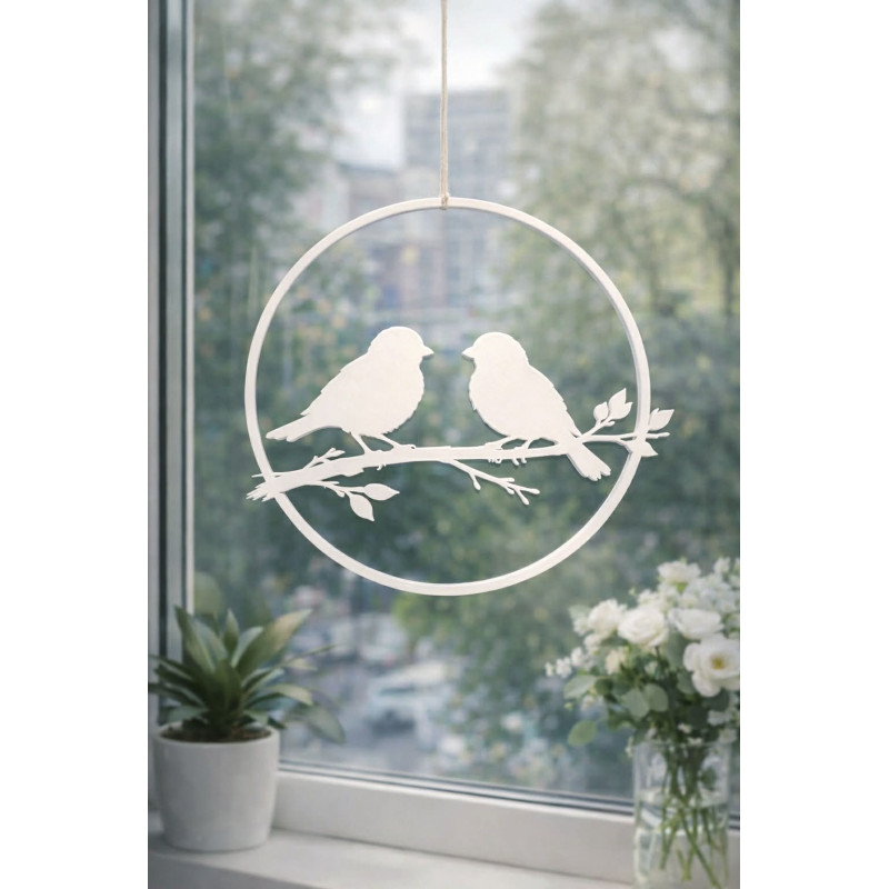 Fugle i Ring – 3D Vinduesornament