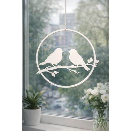 Fugle i Ring – 3D Vinduesornament