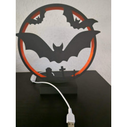 Halloween cirkellampe med flagermus