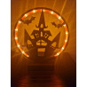 Halloween cirkellampe med uhyggeligt hus